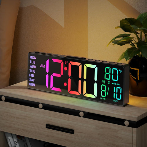10.5'' digitale grote wekker met 8-in-1 RGB kleuren