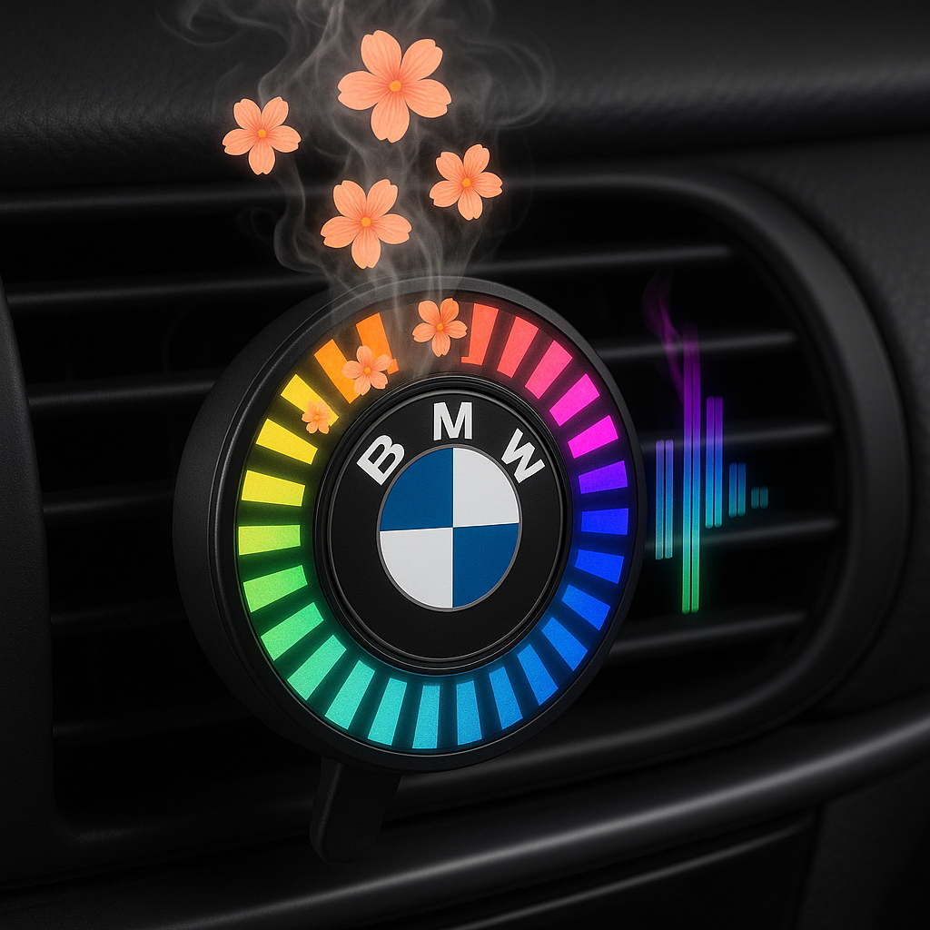 LED-Innenraumlicht mit Musik-Rhythmus, Logo und Aromavernebler