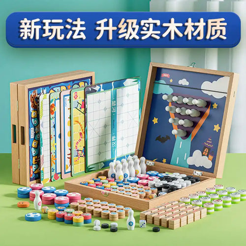 WEIQUEEN Children's Chess Multifunctional Chess Board Toys Gift Set Children's Chess Board Gift Set