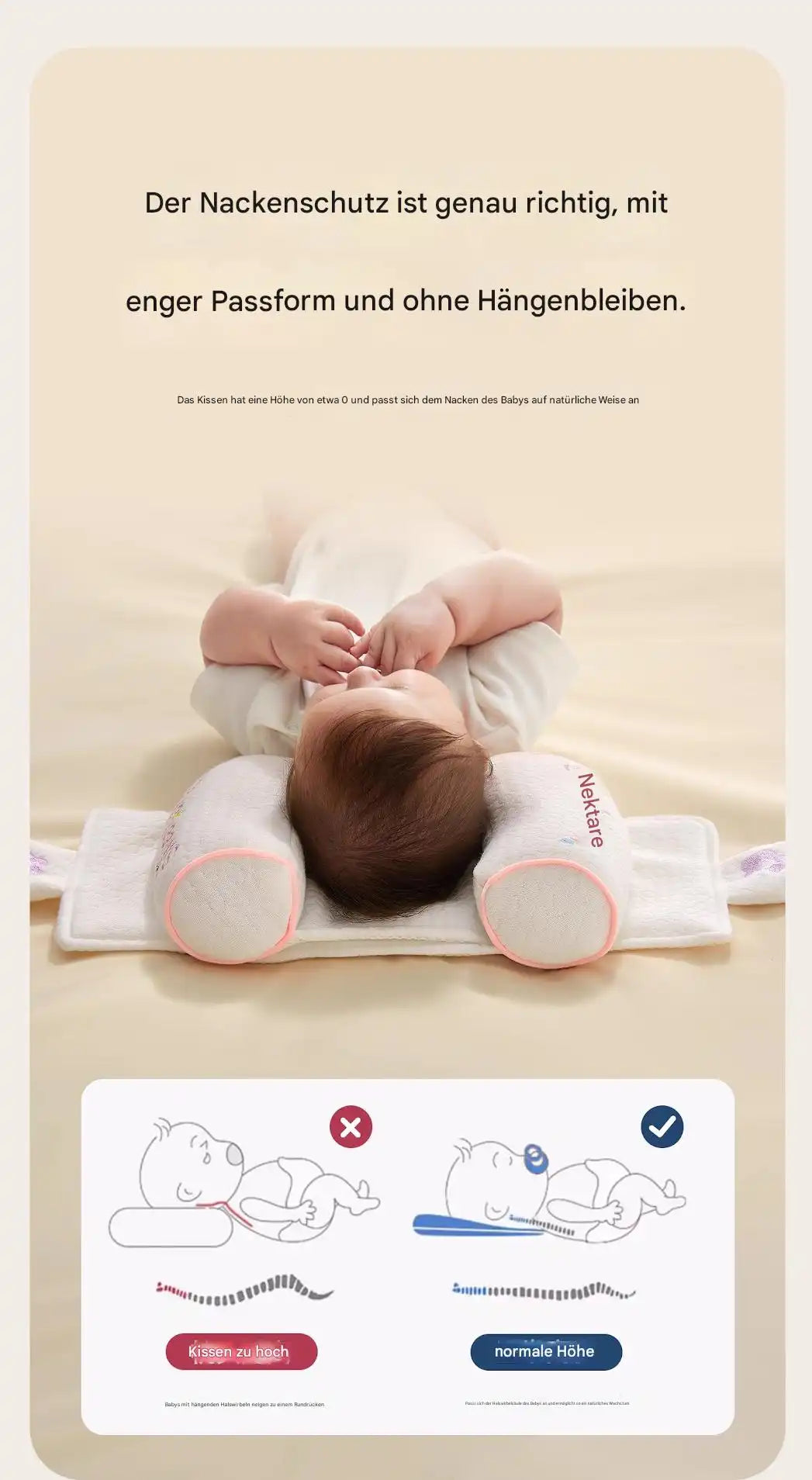 Baby-Kopfkissen für die ideale Kopfform