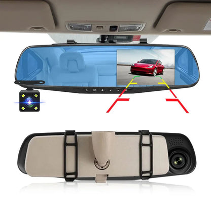 Autospiegel Dashcam - Dual Lens + Geïntegreerd scherm