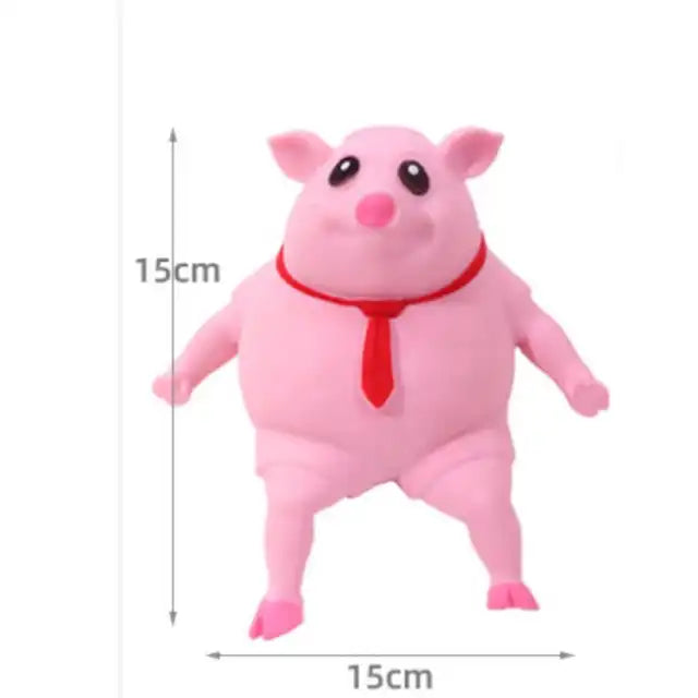 Anti Stress Relief Porky Pinkpig toy Vent Cute Asrm Pink Pig Squeeze Fidget Squeeze TPR Pig Toys for Kids or Adults - MEACAOFG
