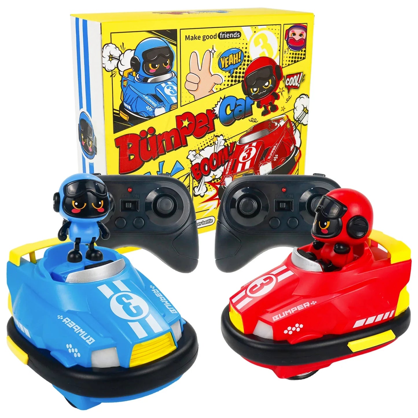 WEIQUEEN  RC Toy 2.4G Bumper Car Pop-up Doll Crash Bounce Ejection Light Children's Remote Control Toys Gift for Parenting