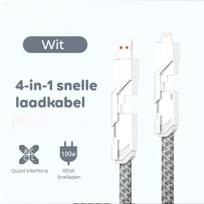 4-in-1 Laadkabel (Anti-Knoop)